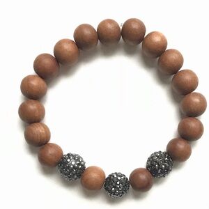 Shop 6mm Sandalwood and Gunmetal Pavé Bracelet